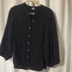 Ivy JaneElegant Black Button-Up Women's Top